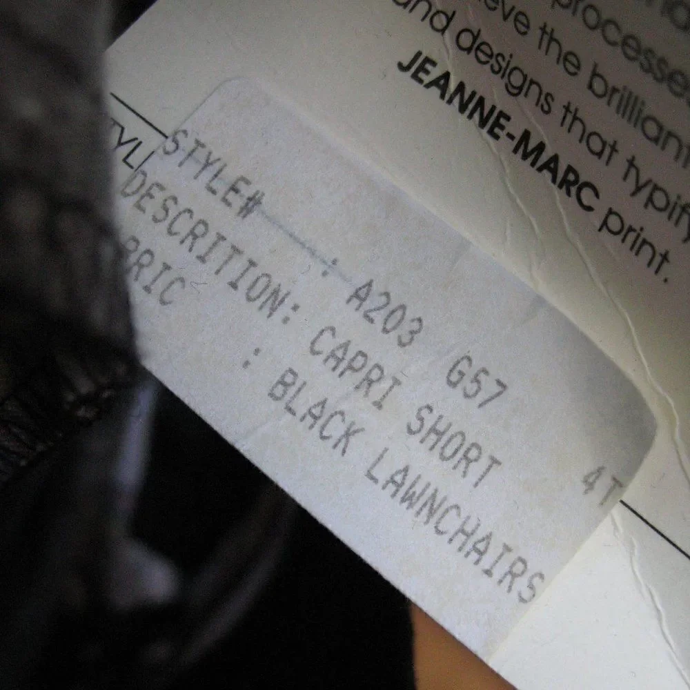 NWT Vintage Jeanne Marc Black High Waist Shorts